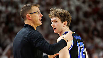 Duke v Arkansas; Duke basketball head coach Jon Scheyer and former forward TJ Power