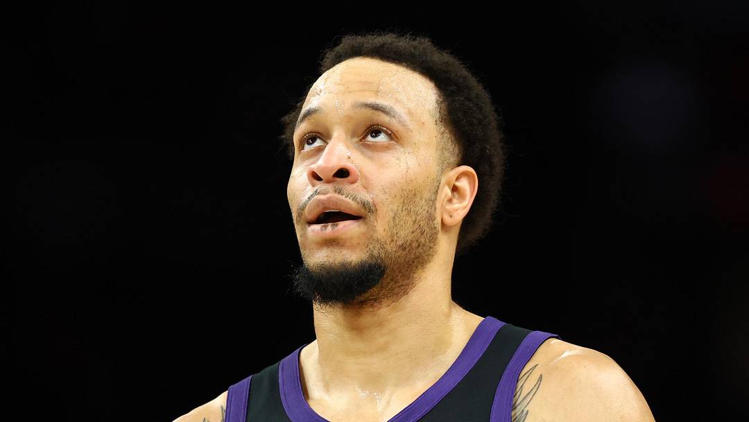 Feb 22, 2026; Phoenix, Arizona, USA; Phoenix Suns guard Amir Coffey (2) against the Portland Trail Blazers at Mortgage Matchup Center. Mandatory Credit: Mark J. Rebilas-Imagn Images