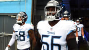 Sep 17, 2023; Nashville, Tennessee, USA; Tennessee Titans offensive tackle Chris Hubbard (66) and