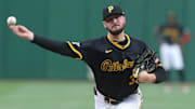 Pittsburgh Pirates starting pitcher Paul Skenes (30) throws against the Washington Nationals at PNC Park. 
