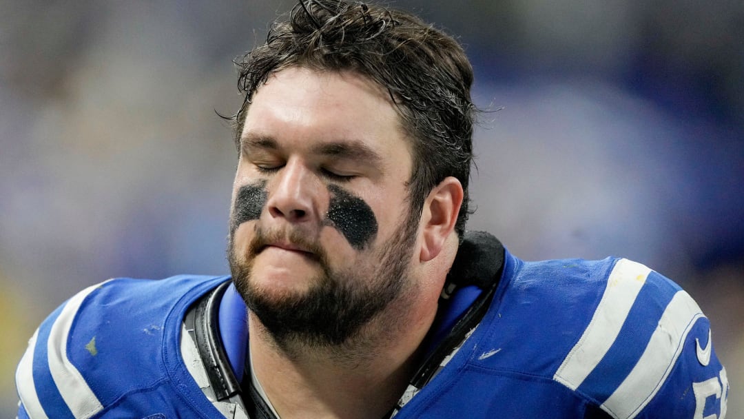 Indianapolis Colts guard Quenton Nelson (56) leaves the field Tuesday, Dec. 27, 2022. 