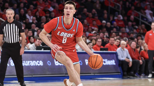 New Mexico Lobos forward Filip Borovicanin (8).