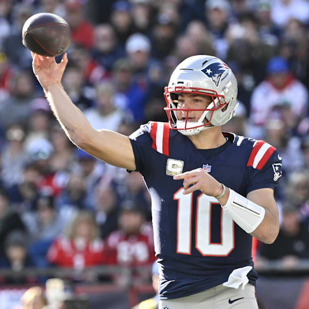 New England Patriots quarterback Drake Maye