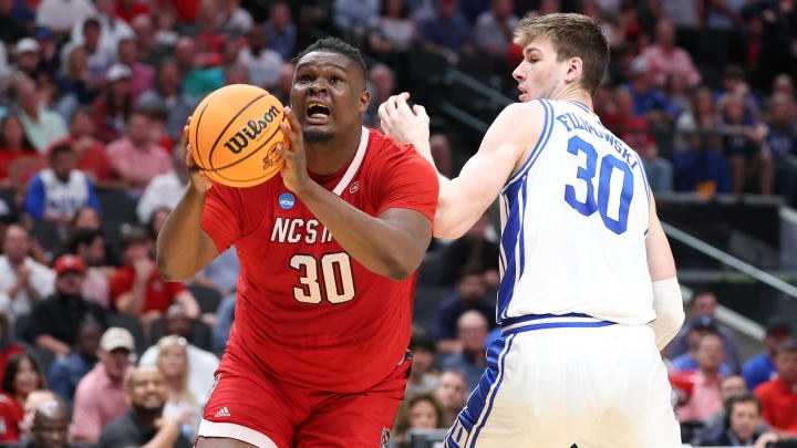 NC State basketball forward DJ Burns versus Duke