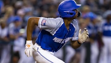 East infielder Arjun Nimmala (22) during the Perfect Game All-American Classic high school baseball game at Chase Field in 2022.
