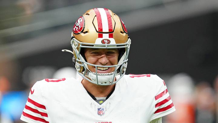 San Francisco 49ers quarterback Mac Jones (10)