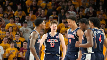 Arizona Wildcats defeat Arizona State Sun Devils during a Big 12 men's basketball game at Desert Financial Arena on Feb. 1, 2025, in Tempe.