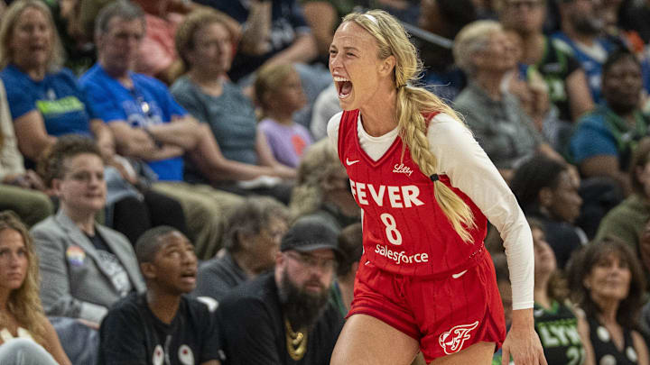 Sophie Cunningham and the Fever lost to the Sparks on Saturday. Sophie Cunningham and the Fever lost to the Sparks on Saturday.