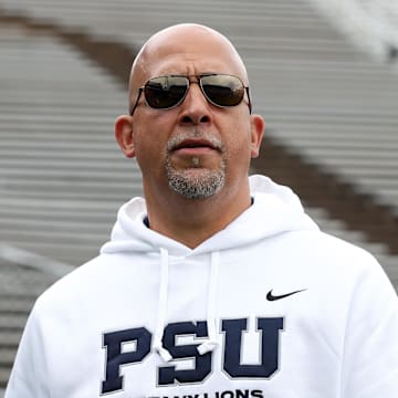 Apr 26, 2025; University Park, PA, USA; Penn State Nittany Lions head coach James Franklin prior to the Blue White spring game at Beaver Stadium. 