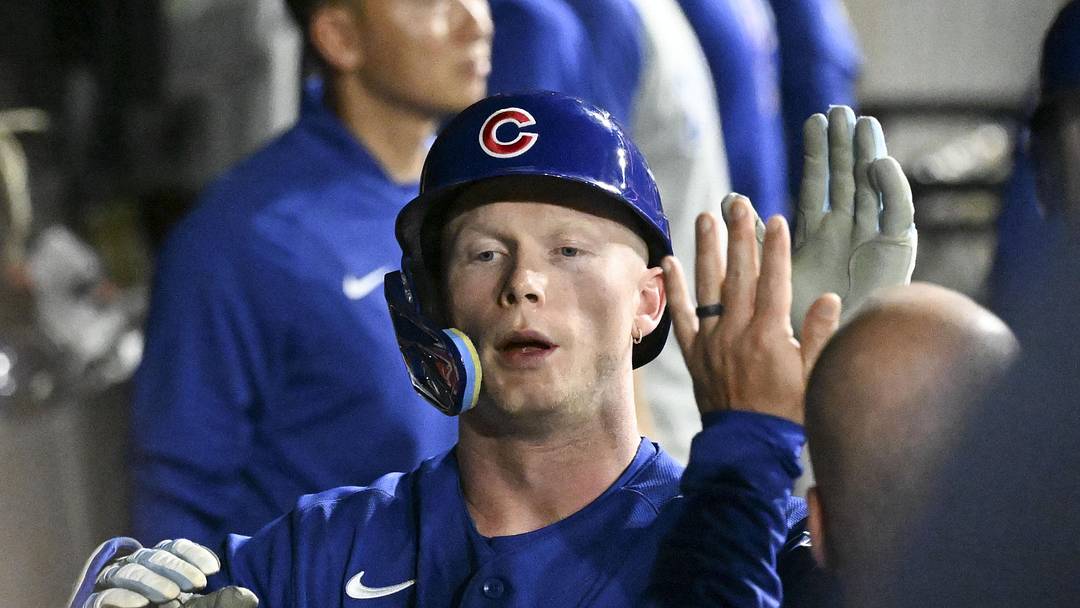 May 16, 2026; Chicago, Illinois, USA;  Chicago Cubs center fielder Pete Crow-Armstrong (4) celebrates in the dugout after he hits a two-run home run against the Chicago White Sox during the ninth inning at Rate Field. Mandatory Credit: Matt Marton-Imagn Images