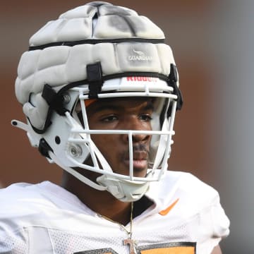 Tennessee wide receiver Nathan Leacock (85) is seen during a Tennessee Vols spring football practice, Wednesday, April 5, 2023.

Volfootball0405 0334