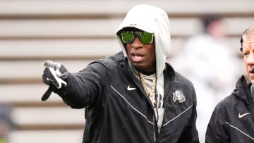 Apr 27, 2024; Boulder, CO, USA; Colorado Buffaloes head coach Deion Sanders during a spring game event at Folsom Field. Mandatory Credit: Ron Chenoy-USA TODAY Sports