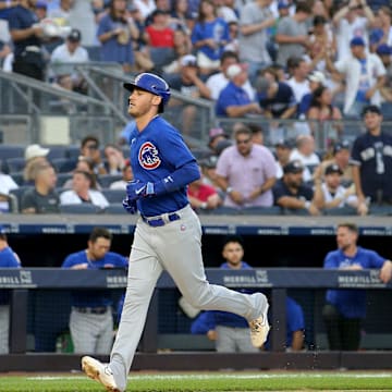 Bellinger rounds the bases at Yankee Stadium