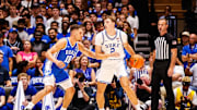 Duke guard Cooper Flagg (2) scored 9 points in the Blue Devils blowout victory over Arizona State.