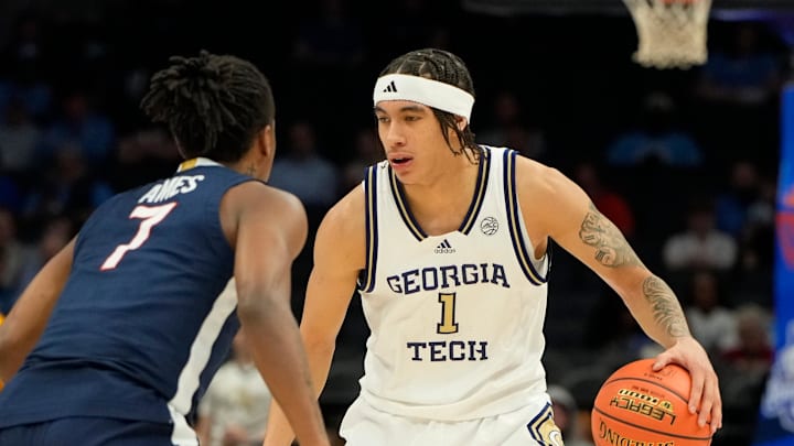 Naithan George dribbles the ball against Virginia.
