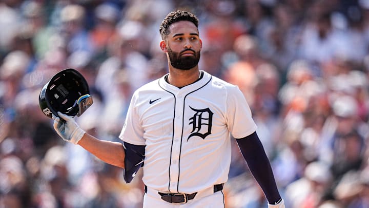 Detroit Tigers left fielder Riley Greene