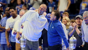 Kentucky's Big Blue Madness; St. John's basketball head coach Rick Pitino with Kentucky basketball head coach Mark Pope