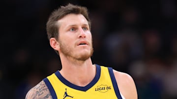 Indiana Pacers guard Garrison Mathews during a game against the Cleveland Cavaliers.
