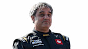 Sep 14, 2024; Watkins Glen, New York, USA; NASCAR Cup Series driver Juan Pablo Montoya stands on pit road during practice and qualifying for the Go Bowling at The Glen at Watkins Glen International. 