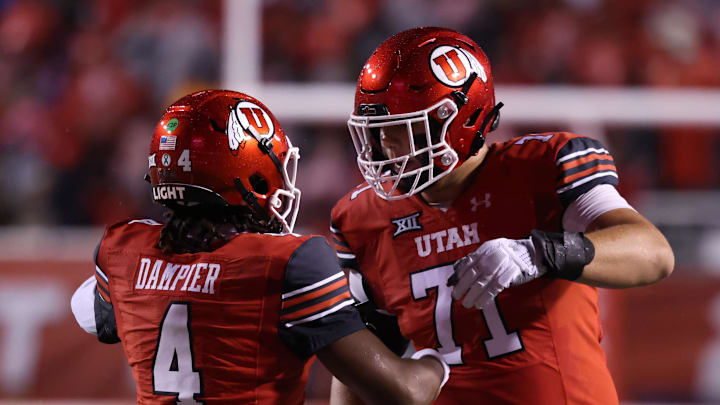 Utah Utes left tackle Caleb Lomu