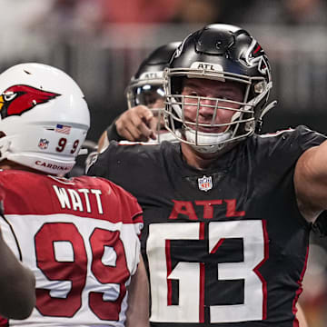 Atlanta Falcons guard Chris Lindstrom is used to leading the way for the Falcons' offense.