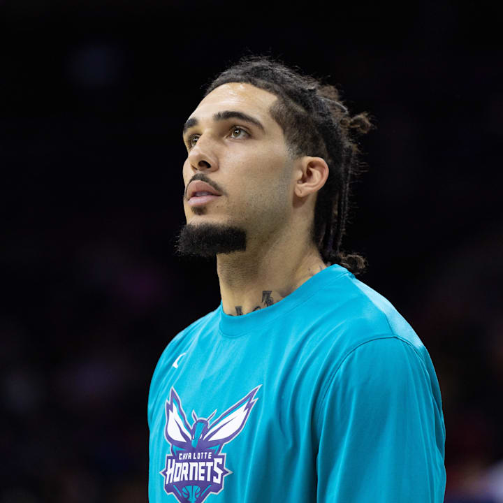 Charlotte Hornets guard LiAngelo Ball before a game against the Philadelphia 76ers at Wells Fargo Center. 