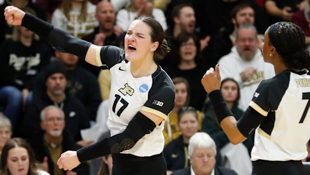 Purdue transfer Eva Hudson joins the Wildcats as one of the nation's top outside hitters after leading the Big Ten in kills. 