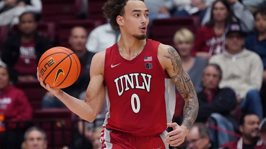 UNLV guard Dra Gibbs-Lawhorn with the basketball. 