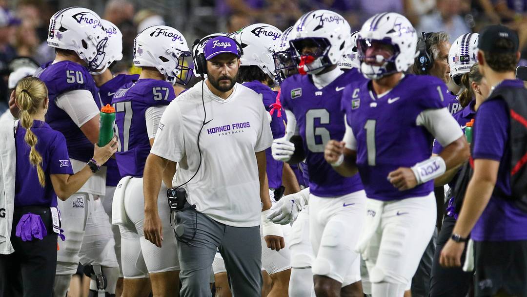 TCU quarterback Jaden Craig (1) and the Horned Frogs take the field during their 31-7 victory over Arkansas State. TCU quarterback Jaden Craig (1) and the Horned Frogs take the field during their 31-7 victory over Arkansas State.