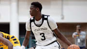 Jan 4, 2025; Gilbert, AZ, USA; Utah Prep Academy forward AJ Dybantsa (3) against Faith Family Academy (TX) during the Hoophall West High School Invitational at Highland High School. Mandatory Credit: Mark J. Rebilas-Imagn Images