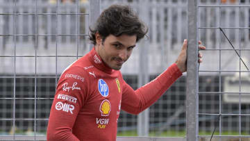 Jun 7, 2024; Montreal, Quebec, CAN; Ferrari driver driver Carlos Sainz (ESP) in the pit lane during the practice session at Circuit Gilles Villeneuve. Mandatory Credit: Eric Bolte-USA TODAY Sports