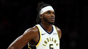 Indiana Pacers forward Jarace Walker (5) during a game against the Minnesota Timberwolves.