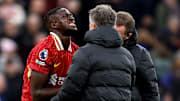 Ibrahima Konate left the field in some discomfort