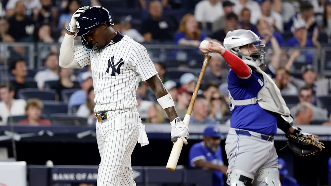 Yankees infielder Jazz Chisholm Jr during a game against the Blue Jays.