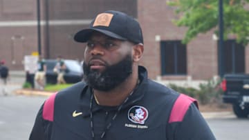 Florida State offensive coordinator Alex Atkins arrives for an FSU spring football practice of the 2023 season on Friday, March 10, 2023.

Alex Atkins1 1 Of 1
