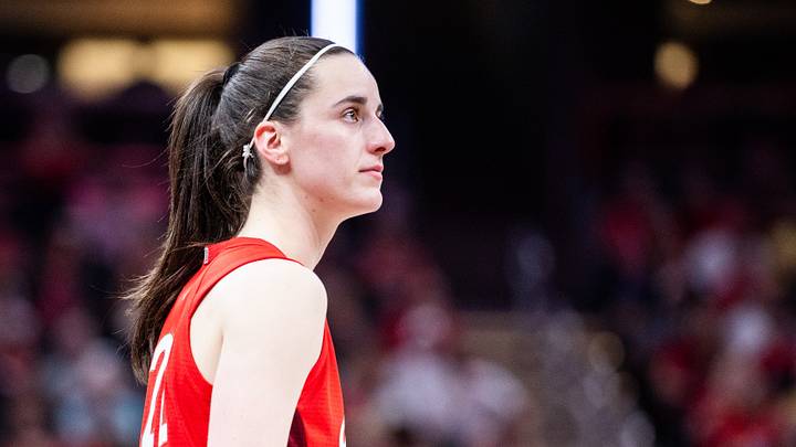 Aug 14, 2026; Indianapolis, Indiana, USA; Indiana Fever guard Caitlin Clark (22) reacts in the second half against the Dallas Wings at Gainbridge Fieldhouse. Mandatory Credit: Trevor Ruszkowski-Imagn Images