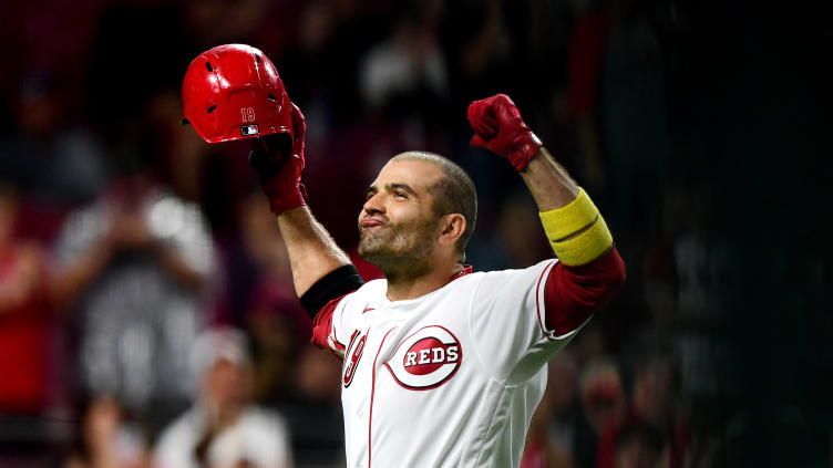 Cincinnati Reds first baseman Joey Votto celebrates.