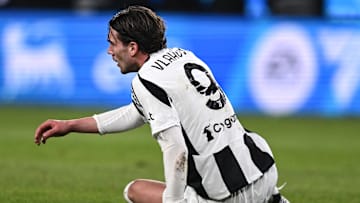 Juventus' Dusan Vlahovic is down and could be out in the summer