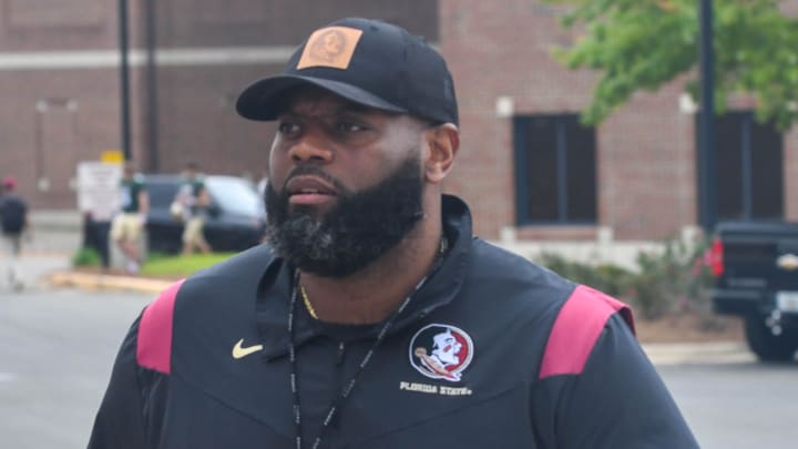 Florida State offensive coordinator Alex Atkins arrives for an FSU spring football practice of the 2023 season on Friday, March 10, 2023.

Alex Atkins1 1 Of 1