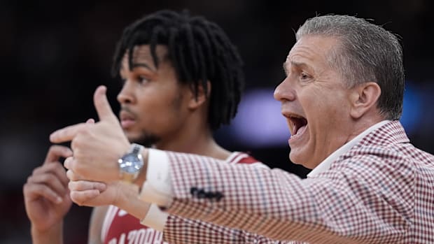Arkansas Razorbacks coach John Calipari during the first half of a second round men’s NCAA Tournament game