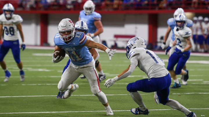 Lincoln defeated O'Gorman in the 2023 South Dakota high school football Class 11AAA state championship. The two teams are set for a rematch on September 6. 