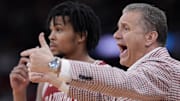 Arkansas Razorbacks coach John Calipari during the first half of a second round men’s NCAA Tournament game against the St. John's Red Storm at Amica Mutual Pavilion. 