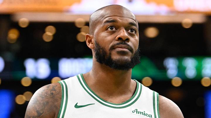 Nov 24, 2024; Boston, Massachusetts, USA; Boston Celtics forward Xavier Tillman (26) looks on during the first half against the Minnesota Timberwolves at TD Garden. Mandatory Credit: Eric Canha-Imagn Images
