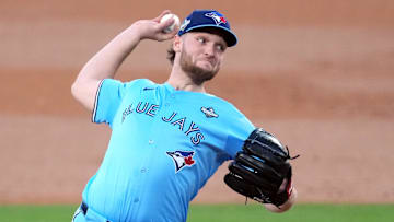 Blue Jays pitcher Trey Yesavage limited the Dodgers to one run on three hits while walking none and striking out 12 in seven innings. 