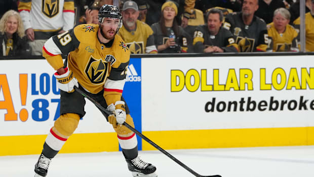 Vegas Golden Knights forward Reilly Smith skates against the Florida Panthers