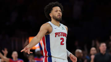 Mar 19, 2025; Miami, Florida, USA; Detroit Pistons guard Cade Cunningham (2): Sam Navarro-Imagn Images