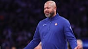Dec 7, 2024; New York, New York, USA; Detroit Pistons head coach JB Bickerstaff reacts during the second half against the New York Knicks at Madison Square Garden. Mandatory Credit: Vincent Carchietta-Imagn Images