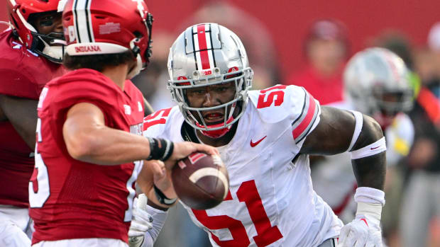 Sep 2, 2023; Bloomington, Indiana, USA;  Ohio State Buckeyes defensive tackle Michael Hall Jr. (51)