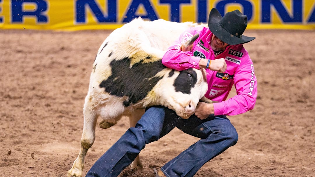 Tyler Pearson competing in the 2024 National Finals Rodeo