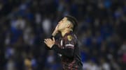 Enzo Fernandez of River Plate reacts during a round of...